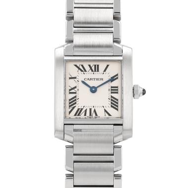 Montre Cartier Tank Française petit modèle  en acier Ref: Cartier - 2384  Vers 2000