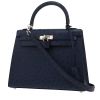 Borsa Hermès  Kelly 25 cm in struzzo blu - 00pp thumbnail