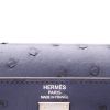 Borsa Hermès  Kelly 25 cm in struzzo blu - Detail D2 thumbnail