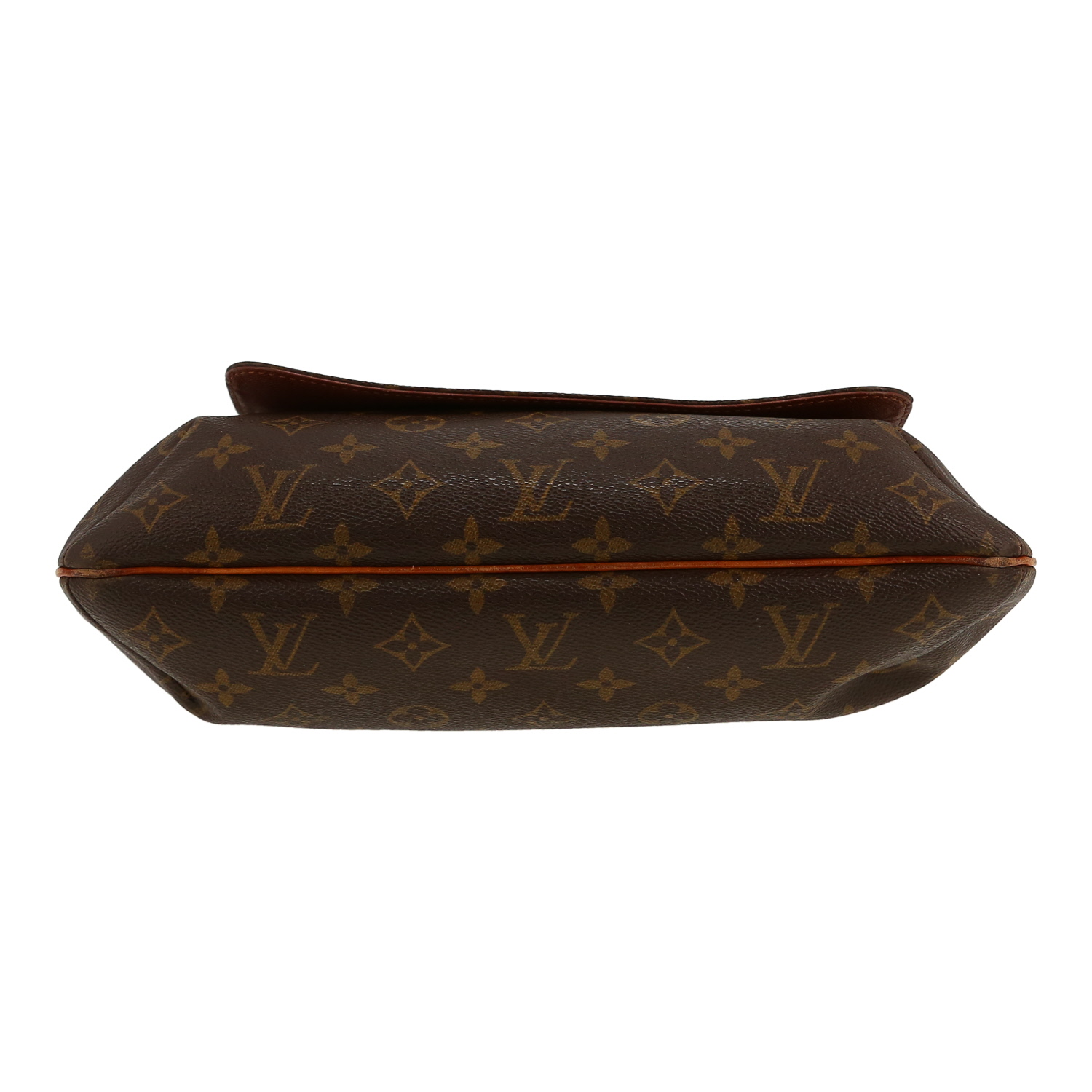 Bolso bandolera Louis Vuitton  Musette en lona Monogram marrón y cuero natural - Detail D1