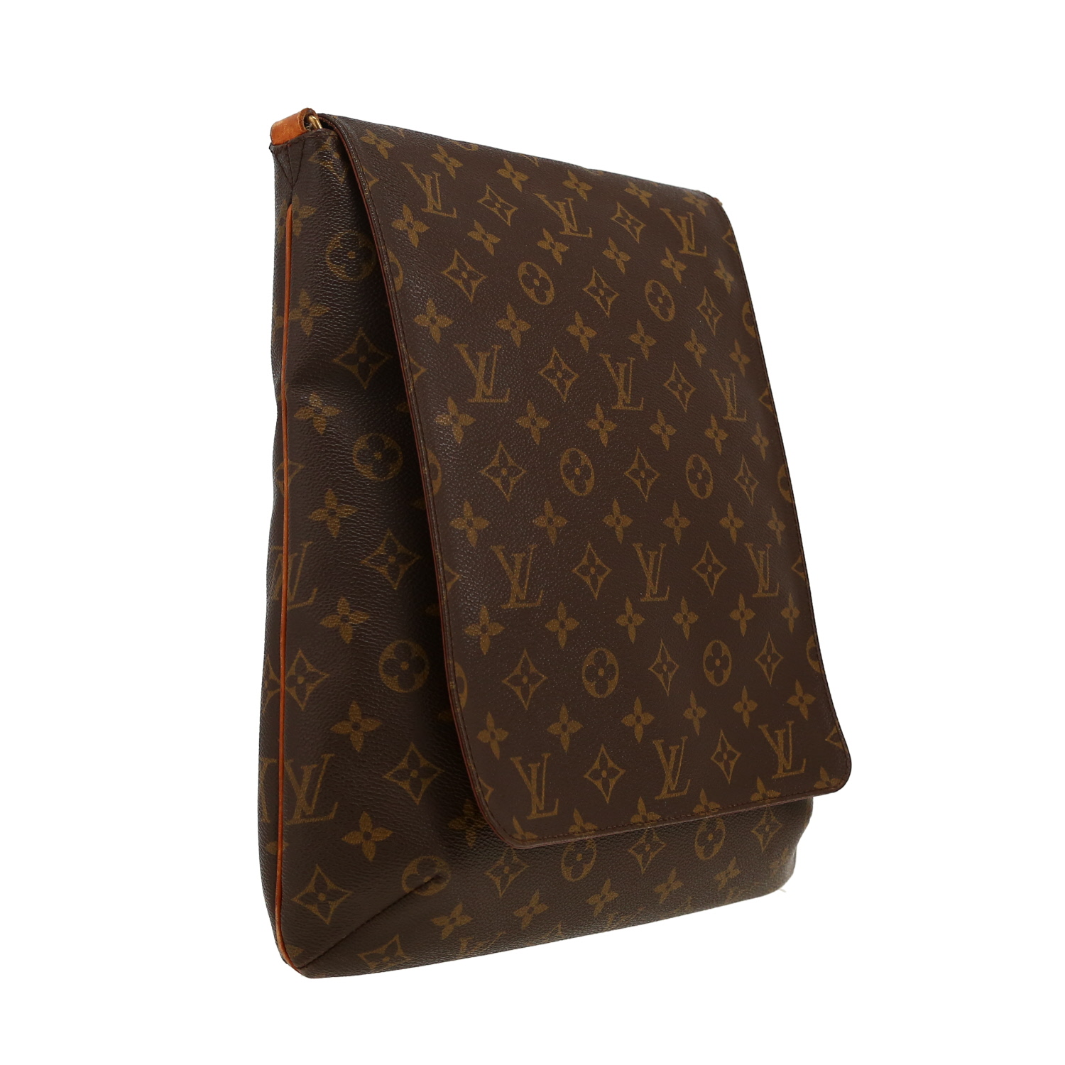 Bolso bandolera Louis Vuitton  Musette en lona Monogram marrón y cuero natural - Detail D5