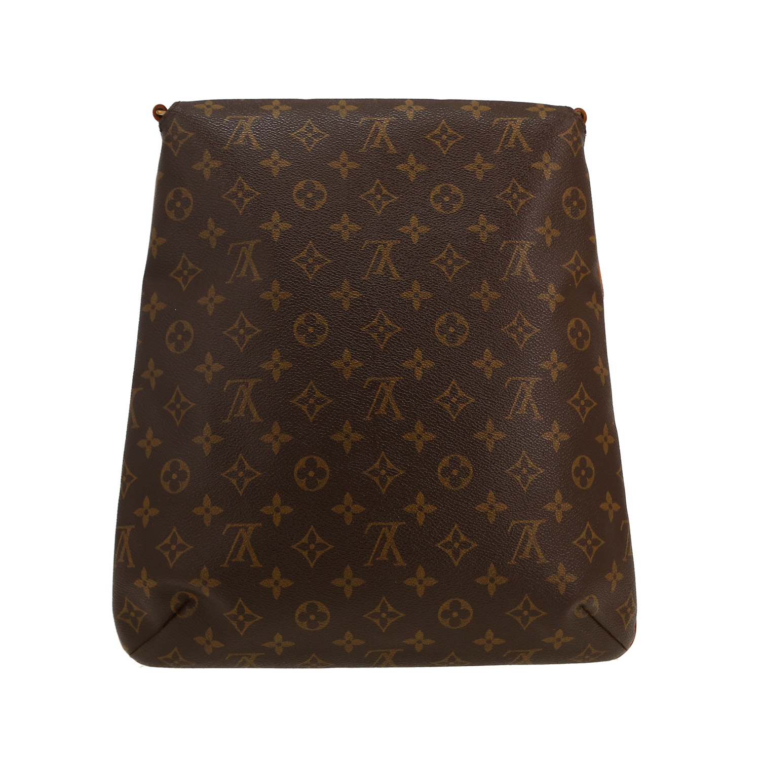 Sac bandoulière Louis Vuitton  Musette en toile monogram marron et cuir naturel - Detail D7