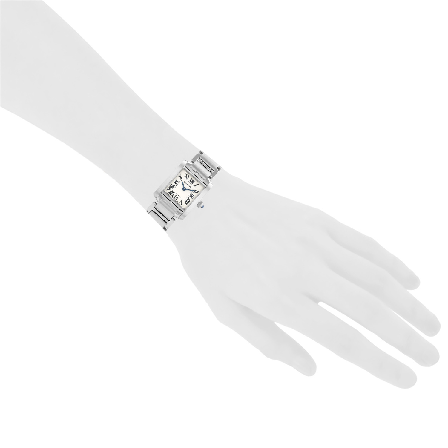 Cartier Tank Française  in stainless steel Ref: Cartier - 2384  Circa 2005 - Detail D1