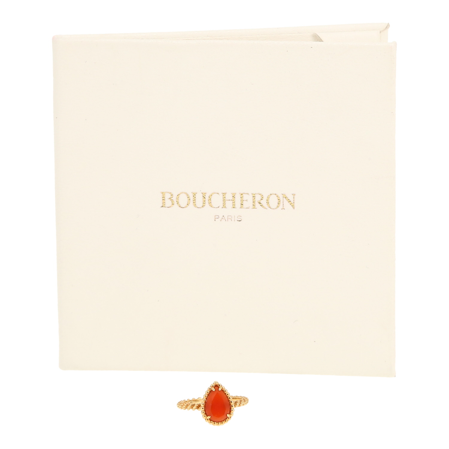 Boucheron Serpent Bohème ring in yellow gold and cornelian - Detail D2