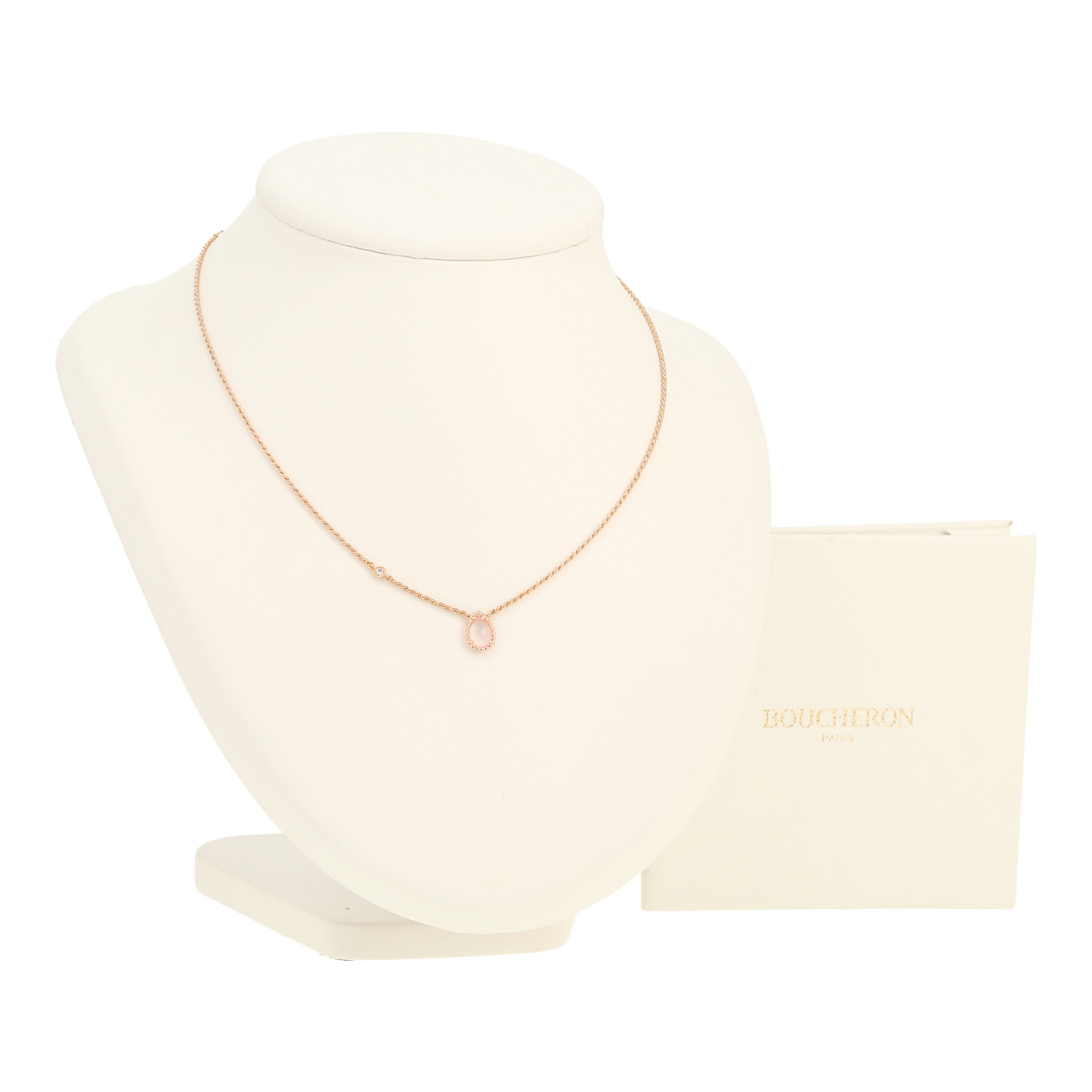 Collana Boucheron Serpent Bohème taglia XS in oro rosa, quarzo rosa e diamanti - Detail D2