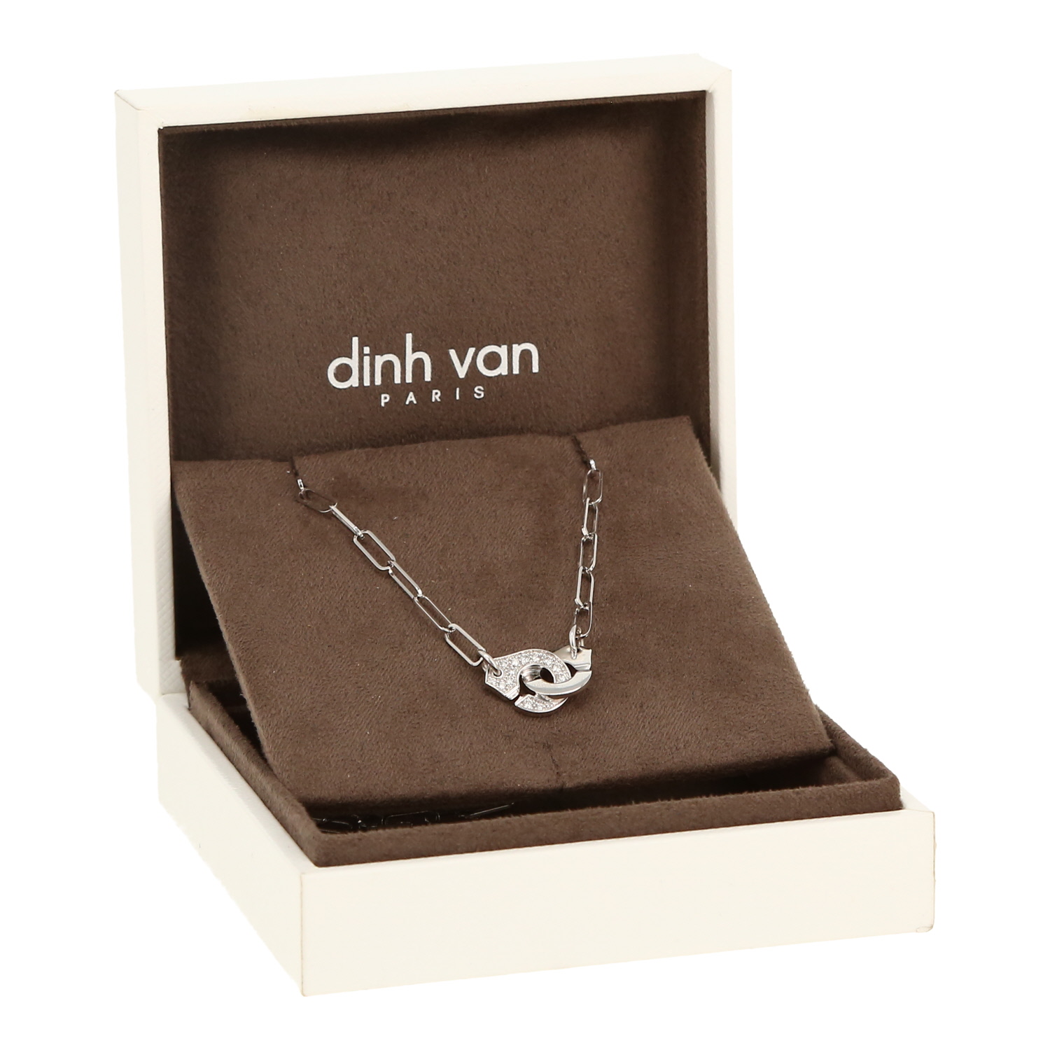 Dinh Van Menottes R10 necklace in white gold and diamonds - Detail D2