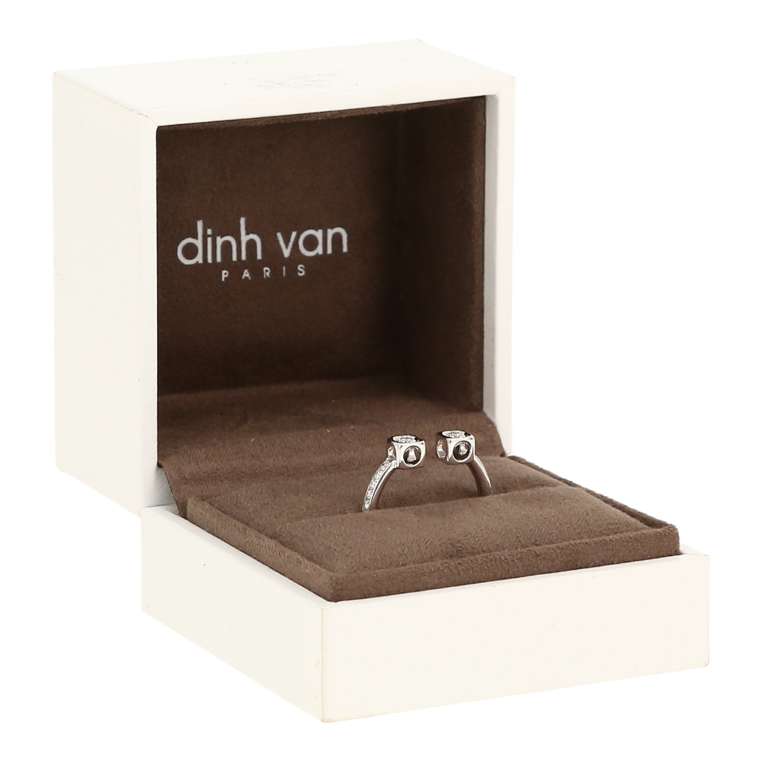 Dinh Van Le Cube Diamant ring in white gold and diamonds - Detail D2