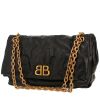 Sac à main Balenciaga  Monaco moyen modèle  en cuir vieilli noir - 00pp thumbnail