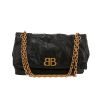 Sac à main Balenciaga  Monaco moyen modèle  en cuir vieilli noir - 360 thumbnail