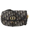 Dior  Bobby East-West shoulder bag  in navy blue monogram canvas Oblique  and navy blue leather - 00pp thumbnail
