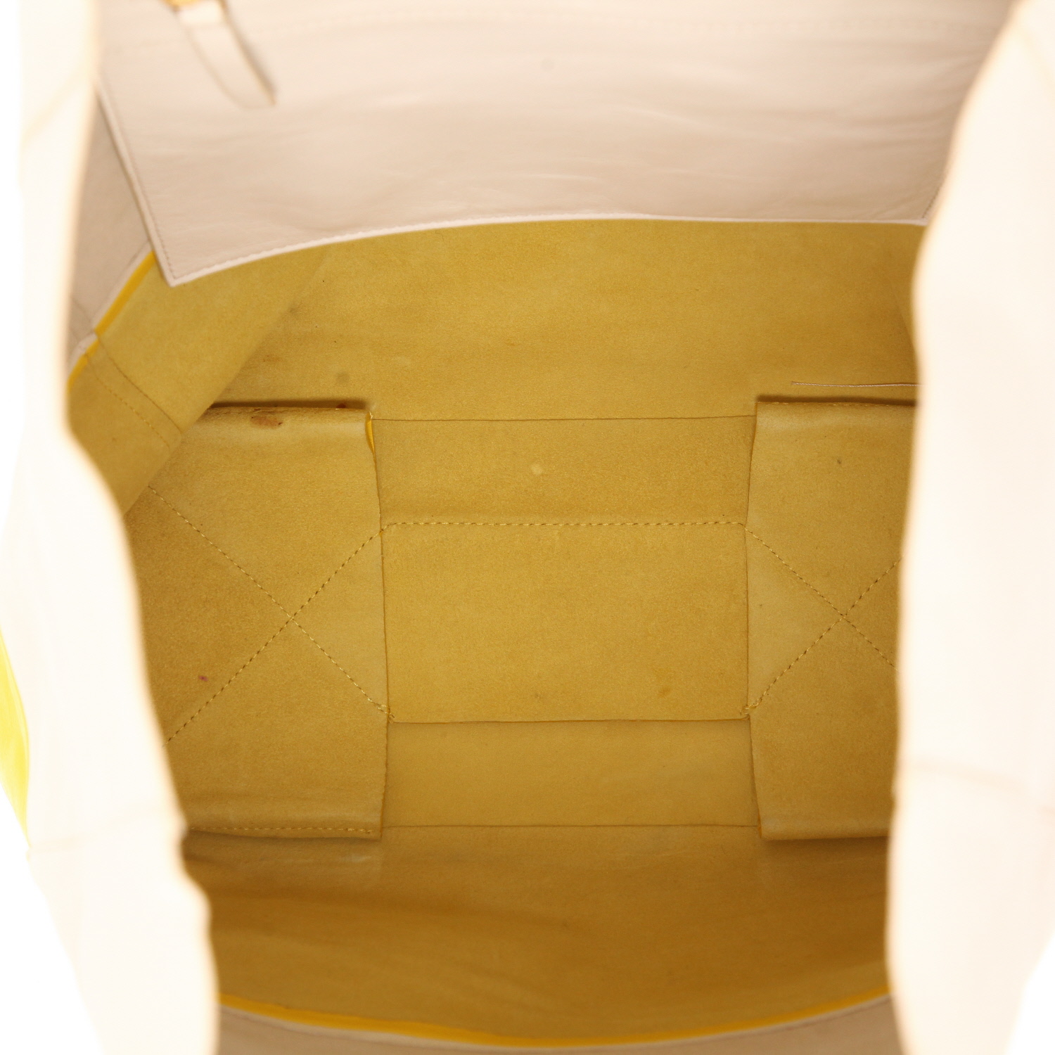 Bolso Cabás Celine   en cuero beige y amarillo - Detail D3