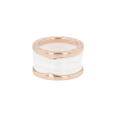 Bulgari B.Zero1 large model ring in pink gold and ceramic