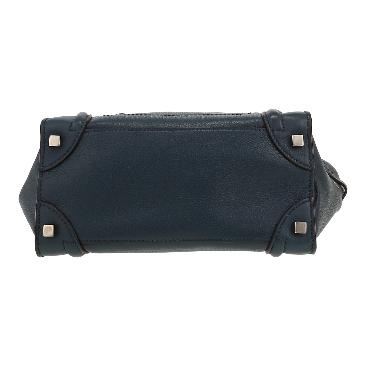 Celine  Luggage handbag  in navy blue leather - Detail D1