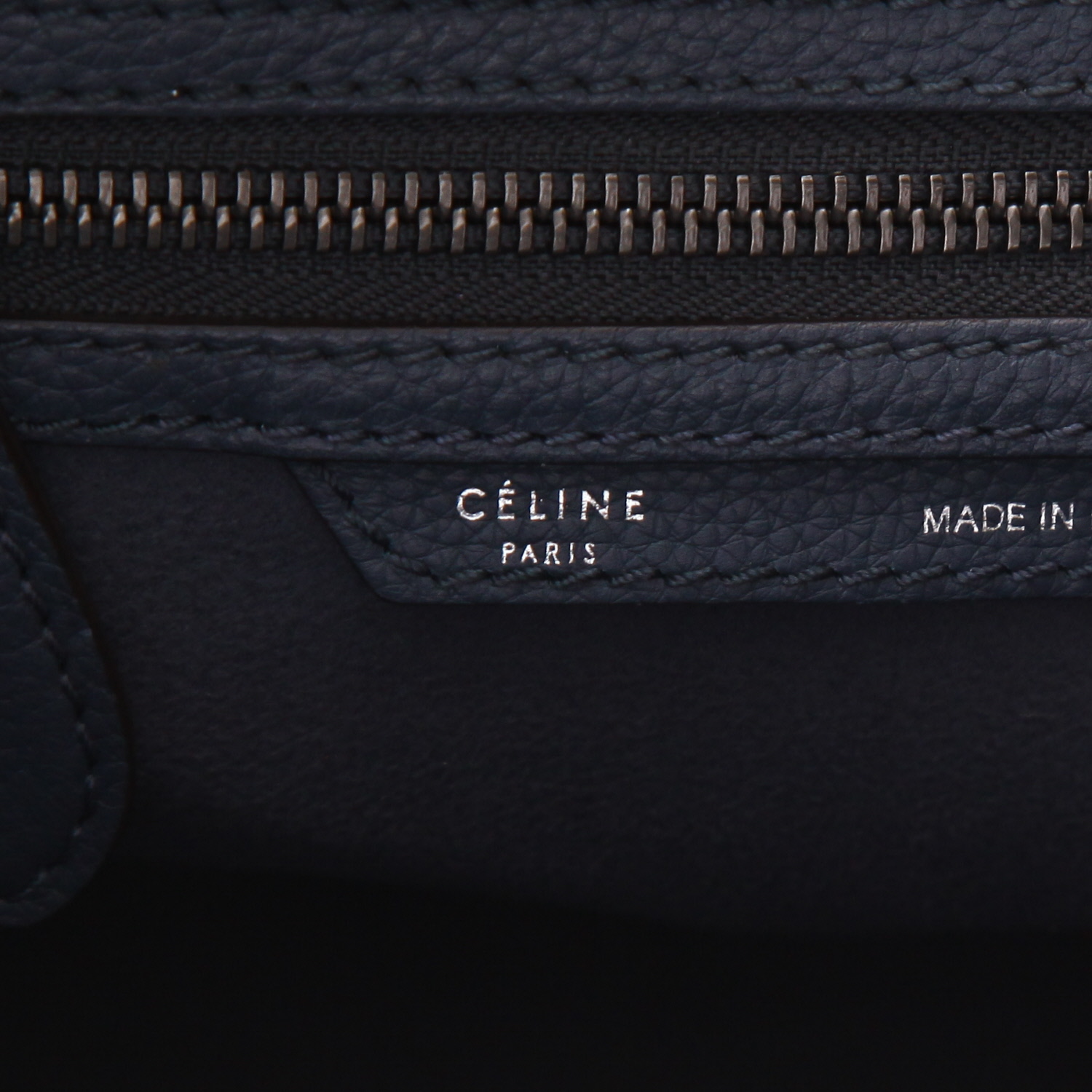 Sac à main Celine  Luggage en cuir bleu-marine - Detail D2