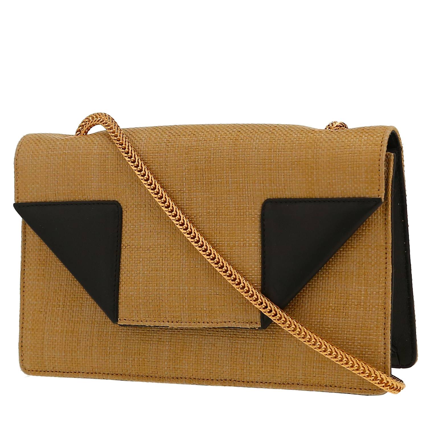 Saint Laurent Betty shoulder bag raphia and black leather