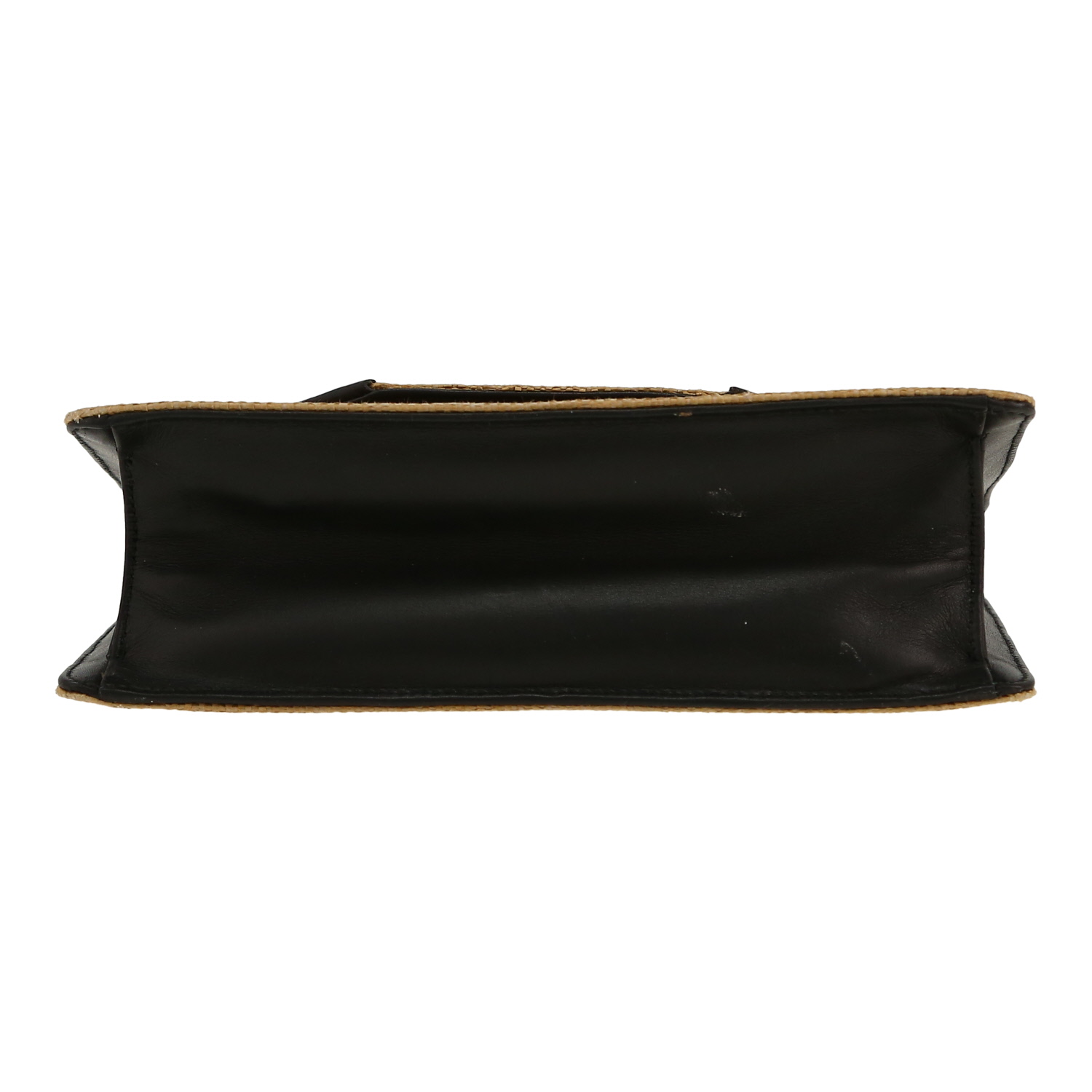 Sac bandoulière Saint Laurent  Betty en raffia et cuir noir - Detail D1