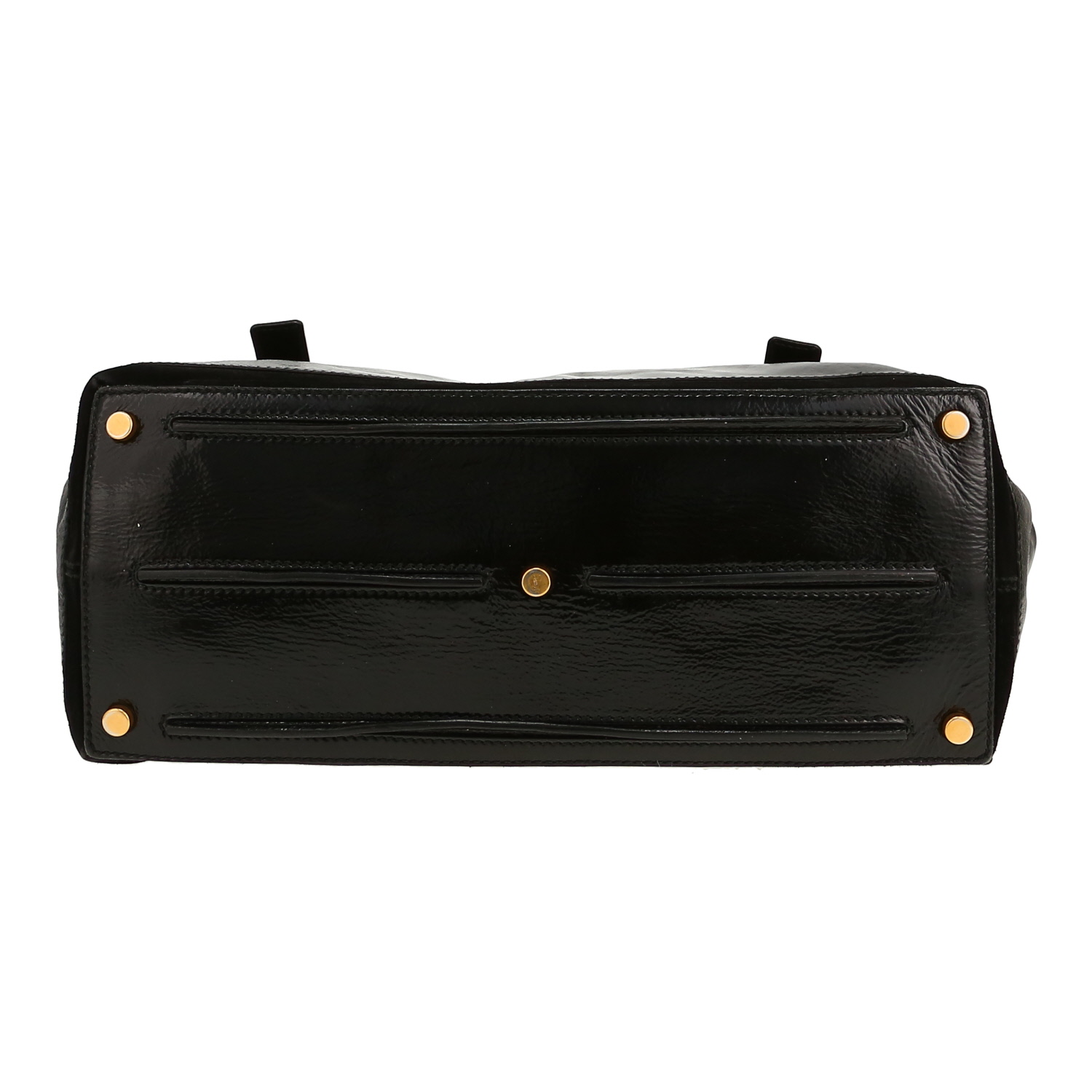 Sac à main Saint Laurent  Muse en cuir verni noir - Detail D1