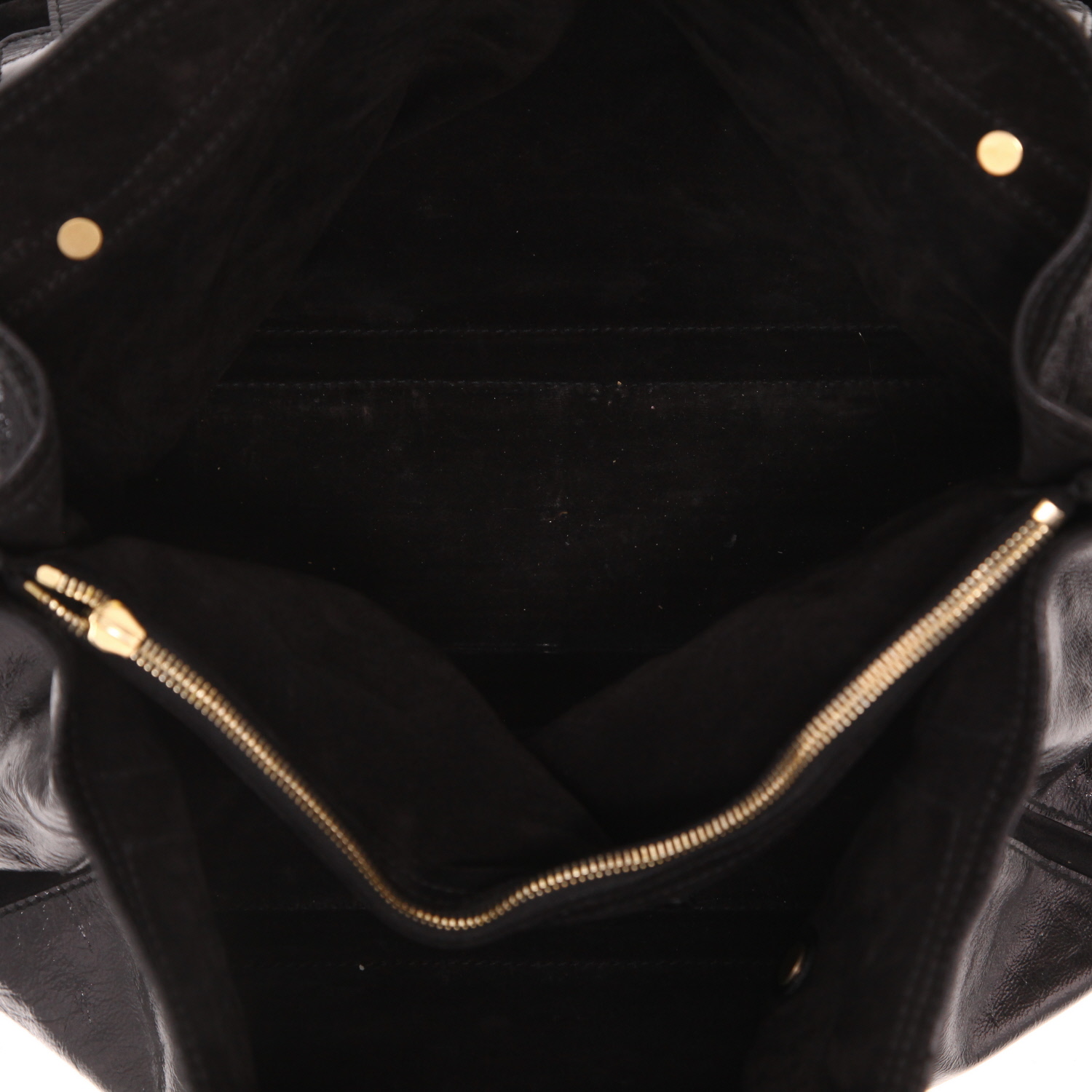 Sac à main Saint Laurent  Muse en cuir verni noir - Detail D3