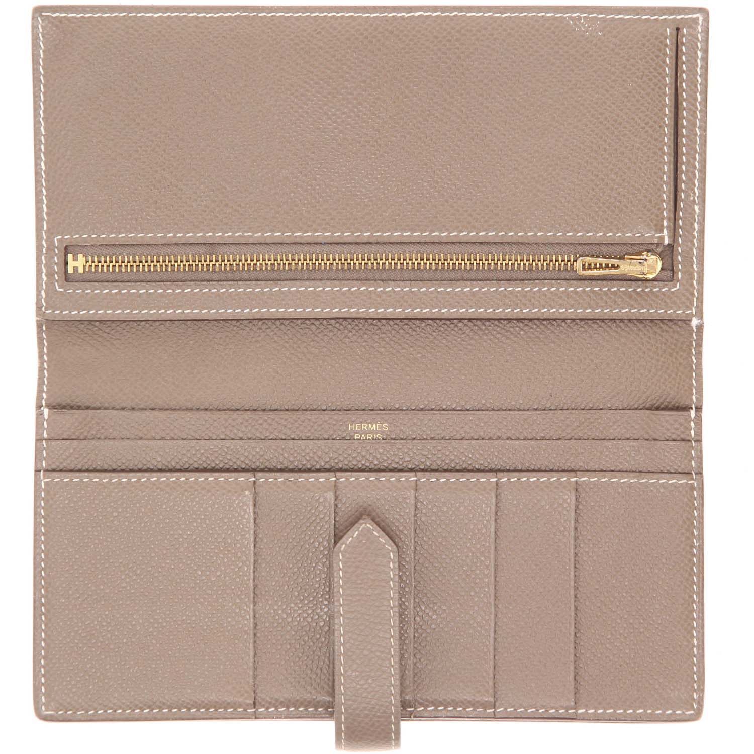 Hermès  Bearn wallet  in etoupe epsom leather - Detail D3
