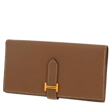 Billetera Hermès  Bearn en cuero epsom marrón etoupe