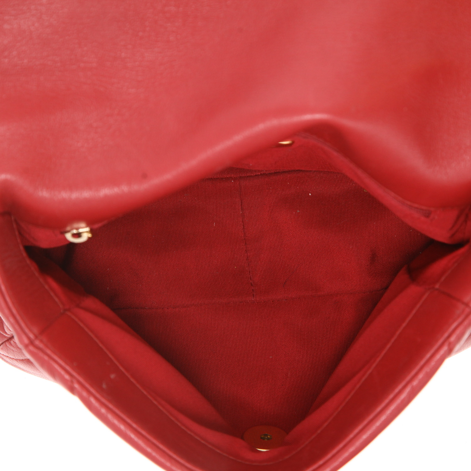 Sac bandoulière Chanel  19 en cuir matelassé rouge - Detail D3