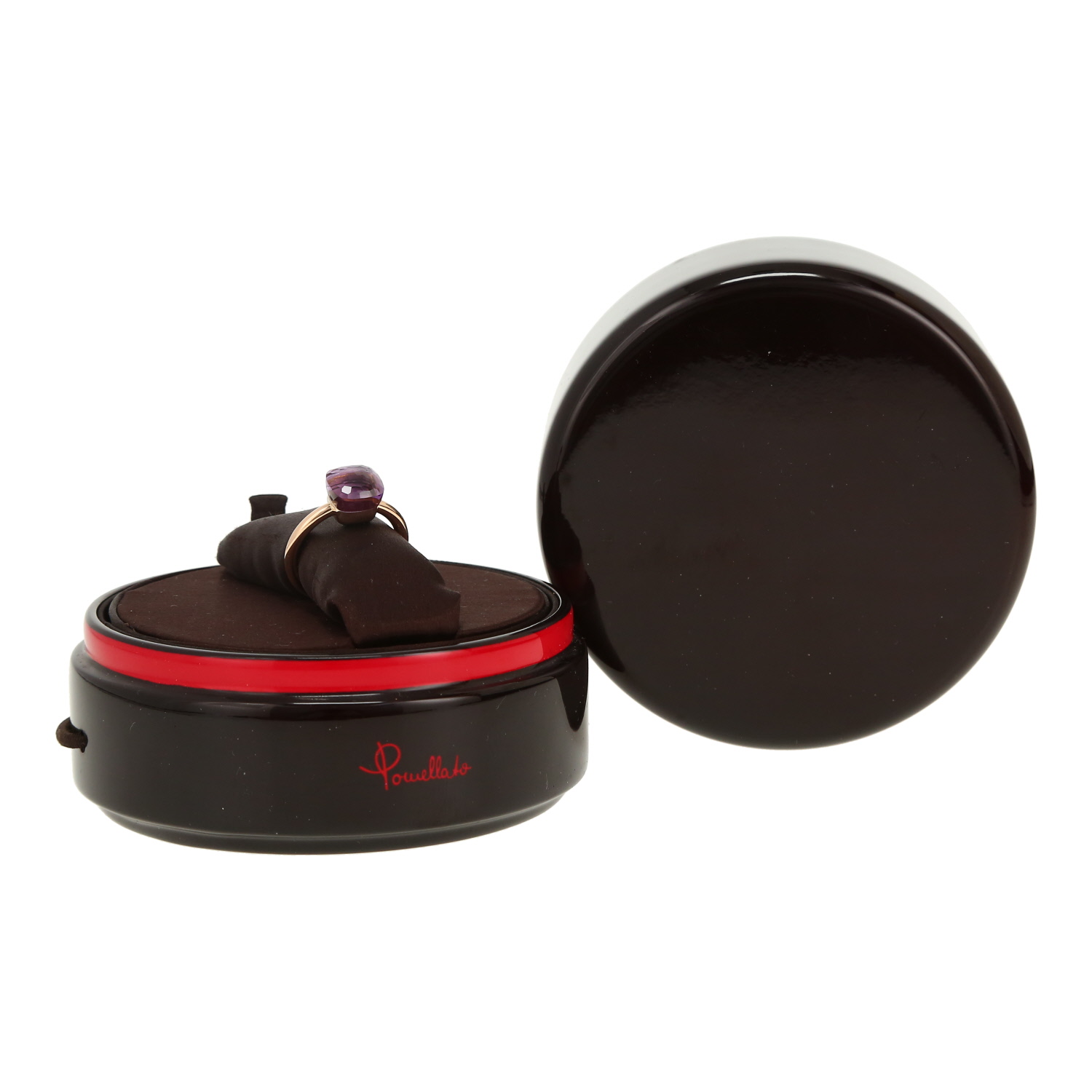 Pomellato Nudo Classic ring in pink gold, white gold and amethyst - Detail D2