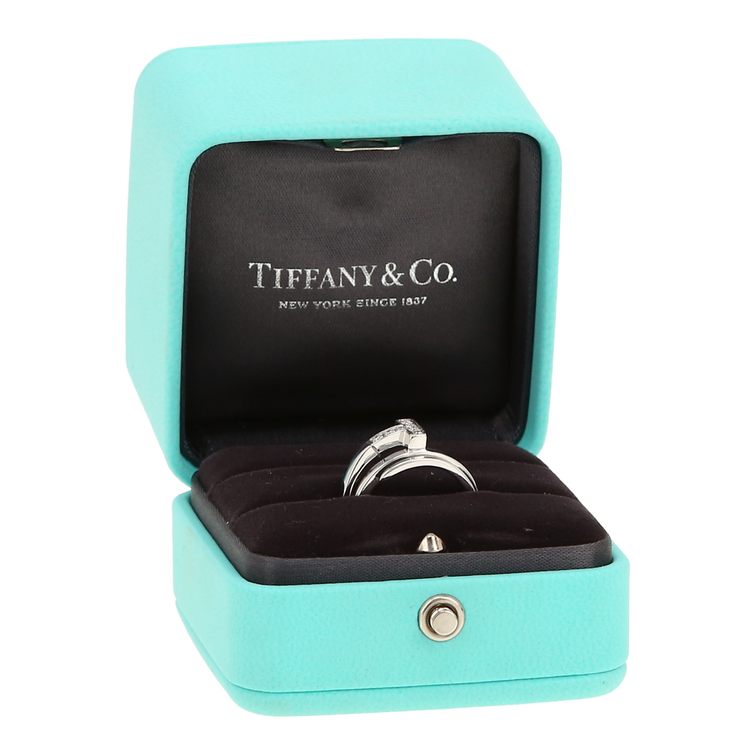 Bague Tiffany 
Co Tiffany T en or blanc et diamants - Detail D2