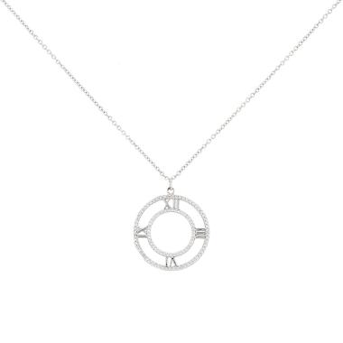 Collier Tiffany & Co Atlas en or blanc et diamants