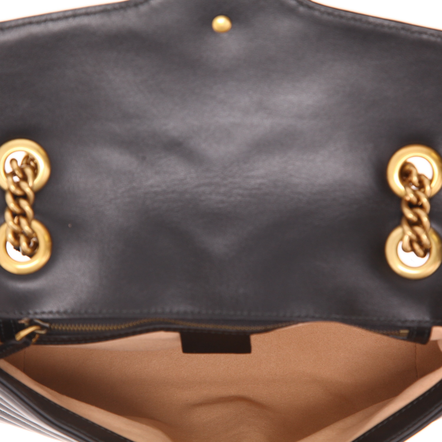 Sac bandoulière Gucci  GG Marmont en cuir matelassé noir - Detail D3