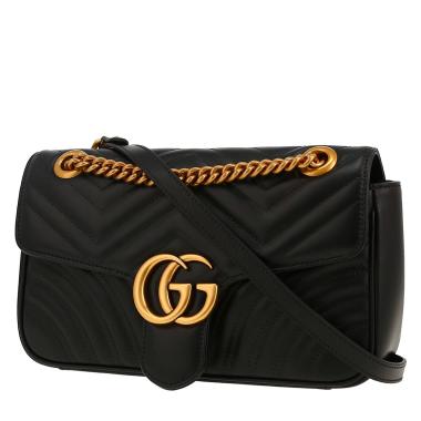 Sac bandoulière Gucci  GG Marmont en cuir matelassé noir