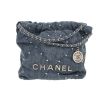 Chanel  22 mini  shoulder bag  in blue denim canvas - 360 thumbnail