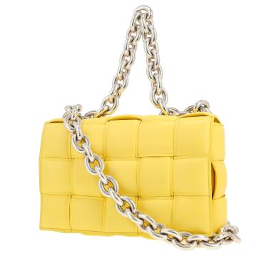 Borsa a tracolla Bottega Veneta  Cassette in pelle intrecciata gialla