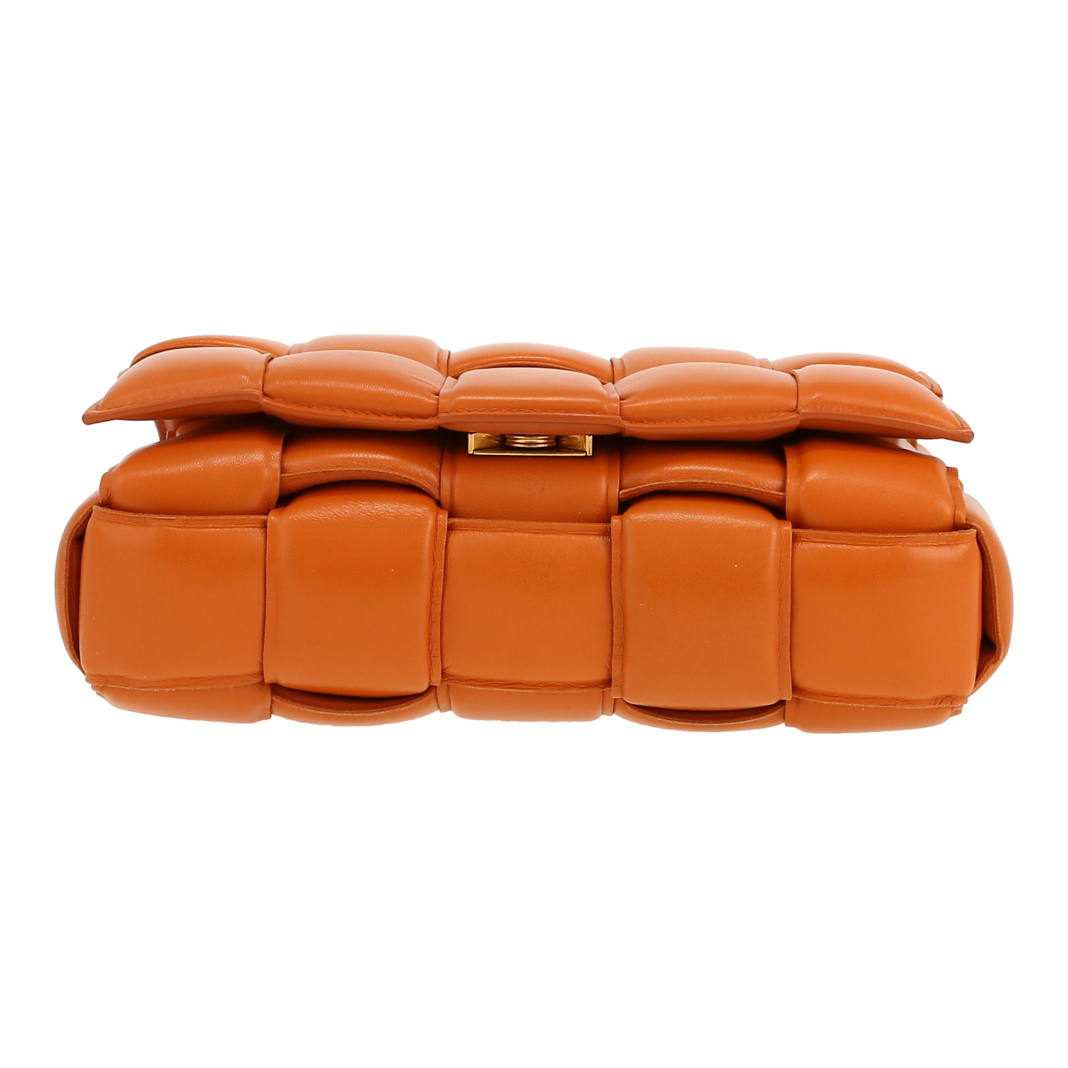 Sac bandoulière Bottega Veneta  Cassette en cuir intrecciato orange - Detail D1