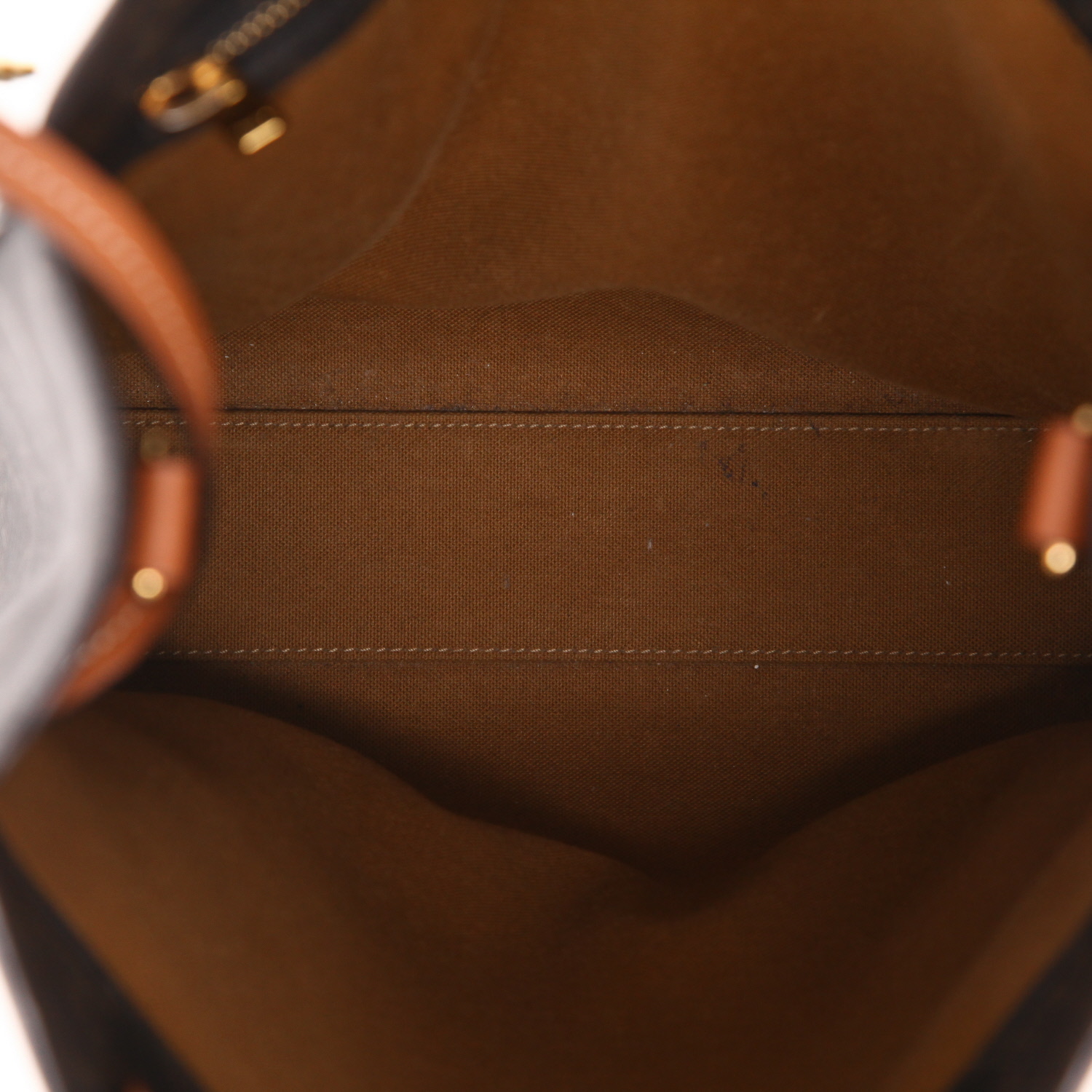 Bolso de mano Celine  Vertical en tejido "Triomphe" marrón y cuero marrón - Detail D3