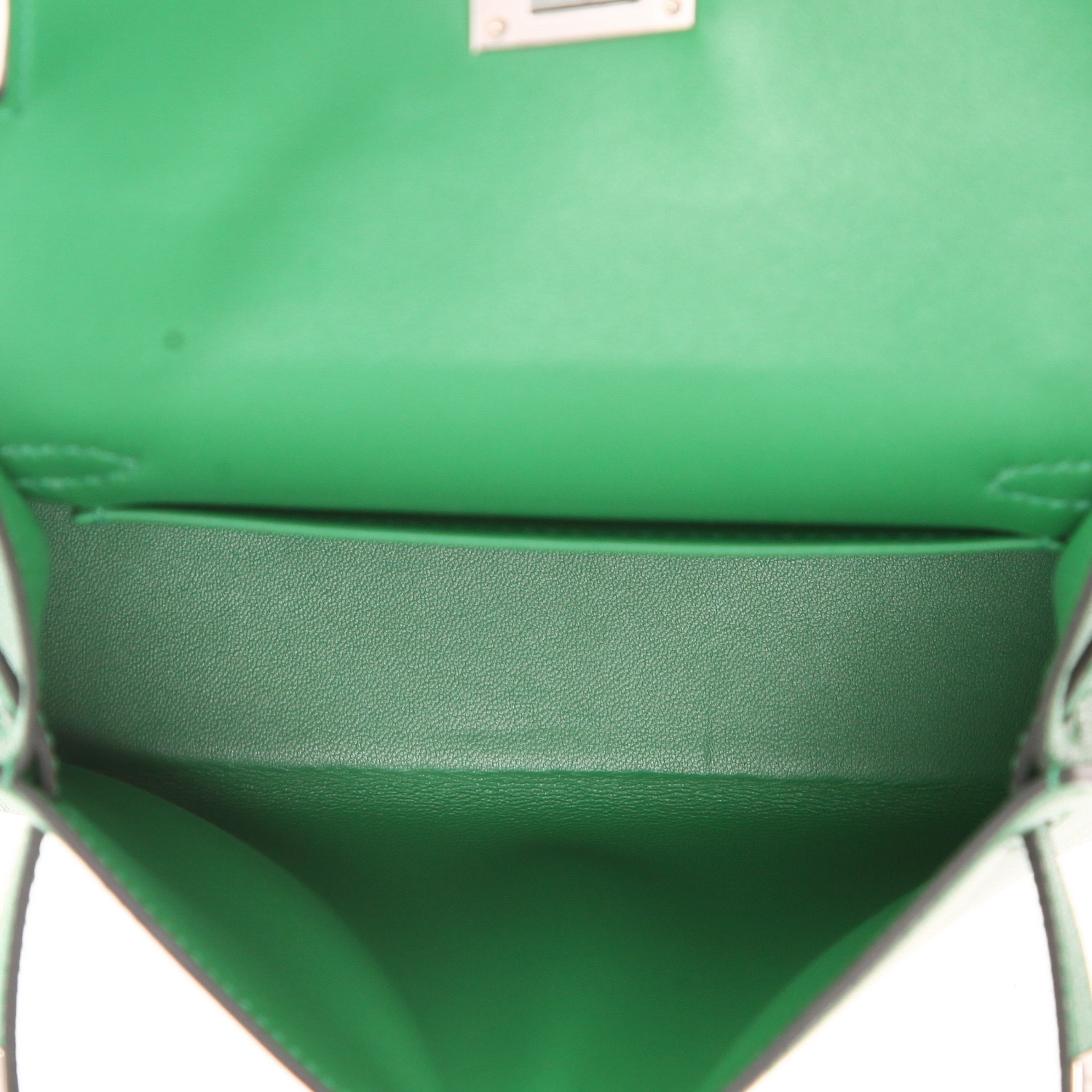 Borsa Hermès  Kelly 20 cm in pelle chèvre Chamkila verde Bamboo - Detail D3