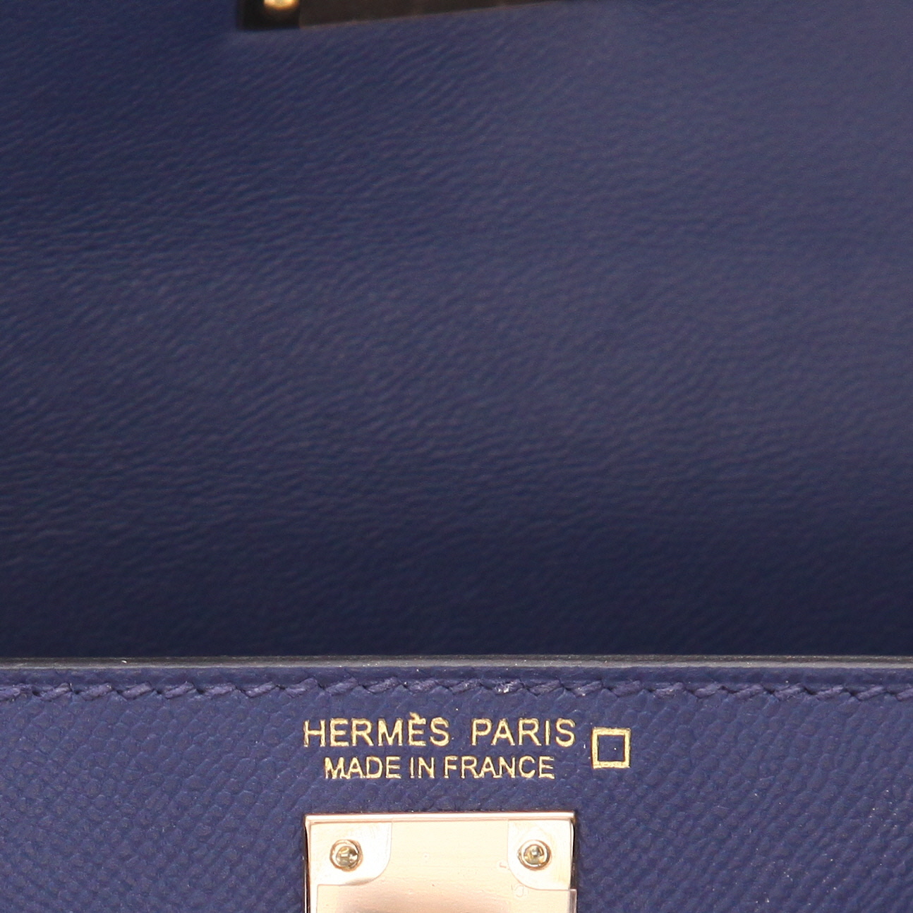 Borsa a tracolla Hermès  Kelly Touch 20 cm in vitello Madame blu Zaffiro e alligatore blu Zaffiro - Detail D2