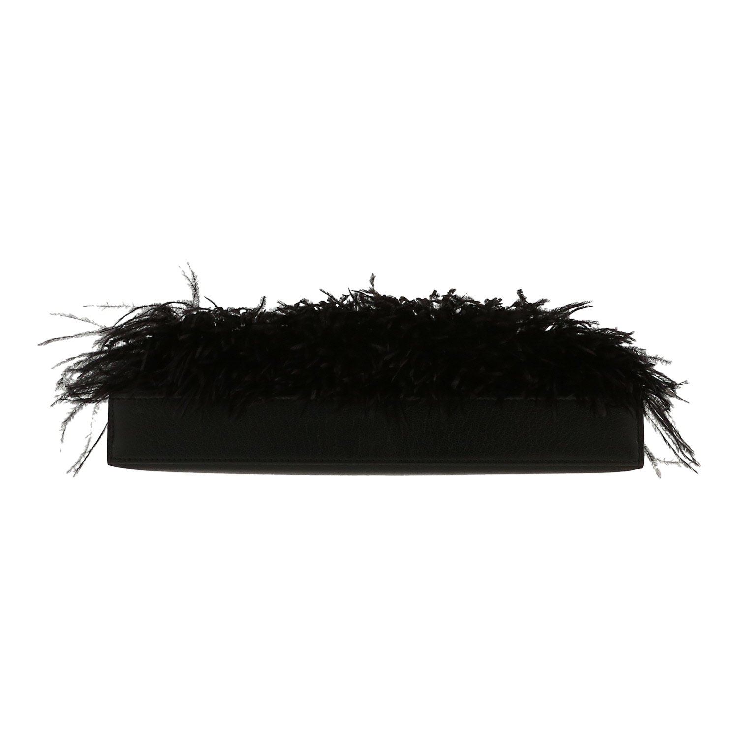 Hermès  Kelly Elan Folie handbag  in black Chamkila leather and black ostrich feathers - Detail D1