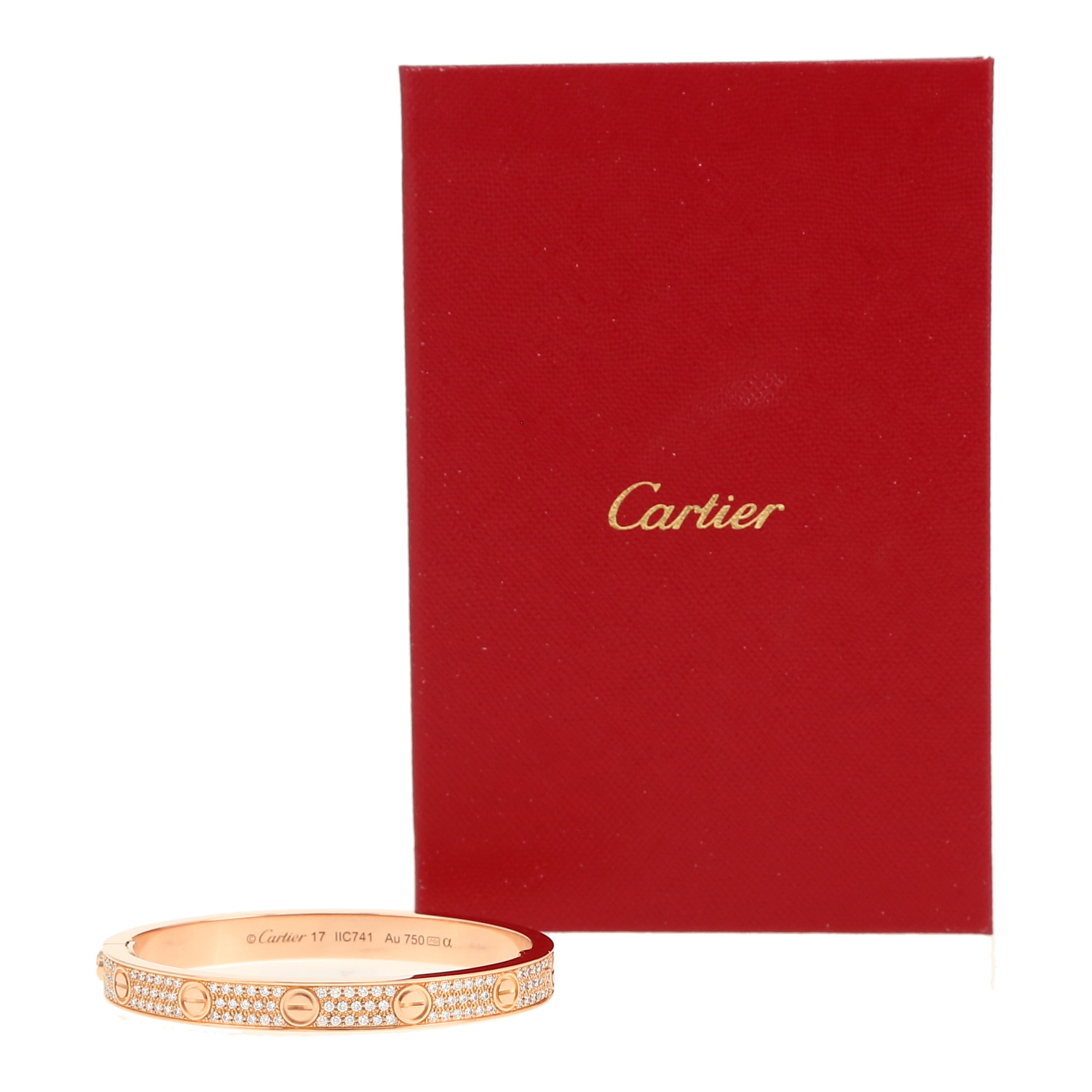 Bracciale Cartier Love pavé in oro rosa e diamanti - Detail D2