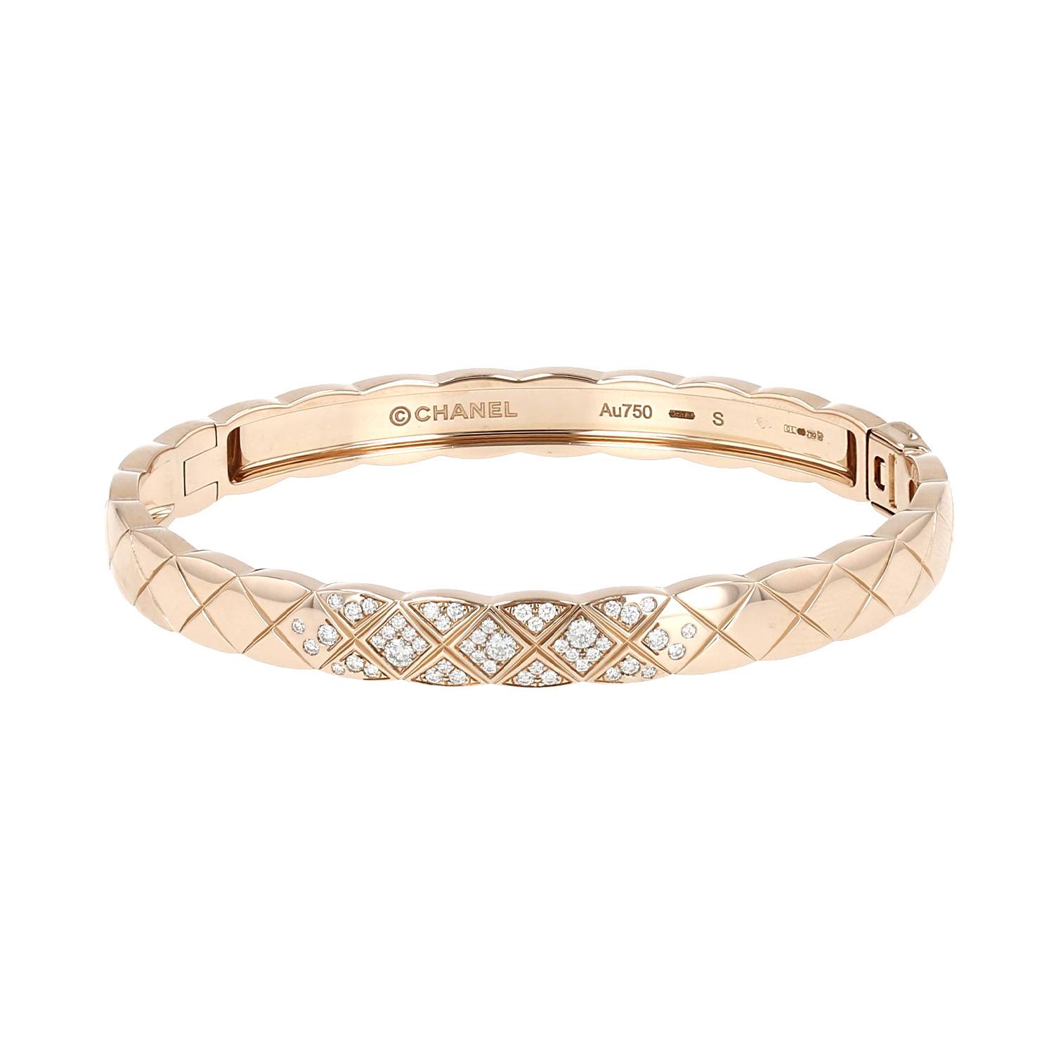 Bracciale Chanel Coco Crush in oro beige e diamanti