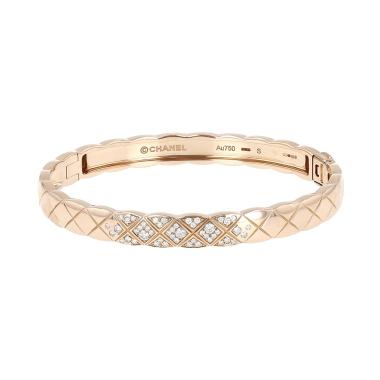 Bracelet Chanel Coco Crush en or beige et diamants