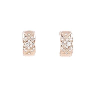 Orecchini Chanel Coco Crush in oro beige e diamanti