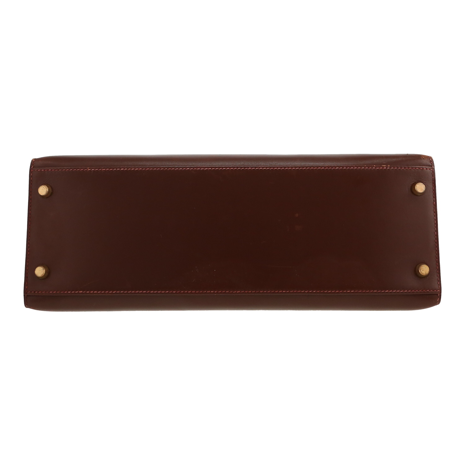 Hermès  Kelly 32 cm handbag  in brown box leather - Detail D1