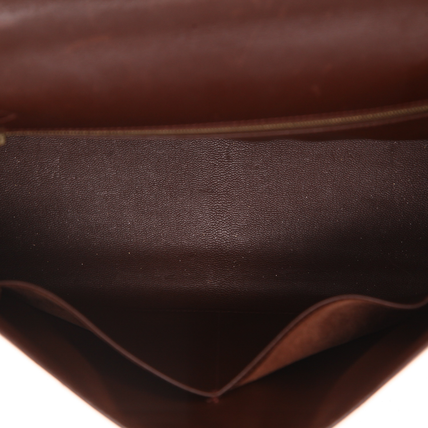 Hermès  Kelly 32 cm handbag  in brown box leather - Detail D4