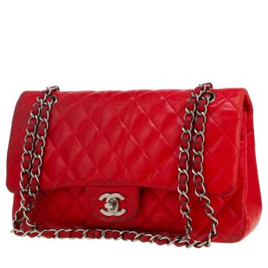 Chanel  Timeless Classic handbag  in red quilted leather