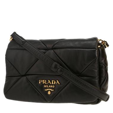 Bolso de mano Prada   en cuero acolchado negro