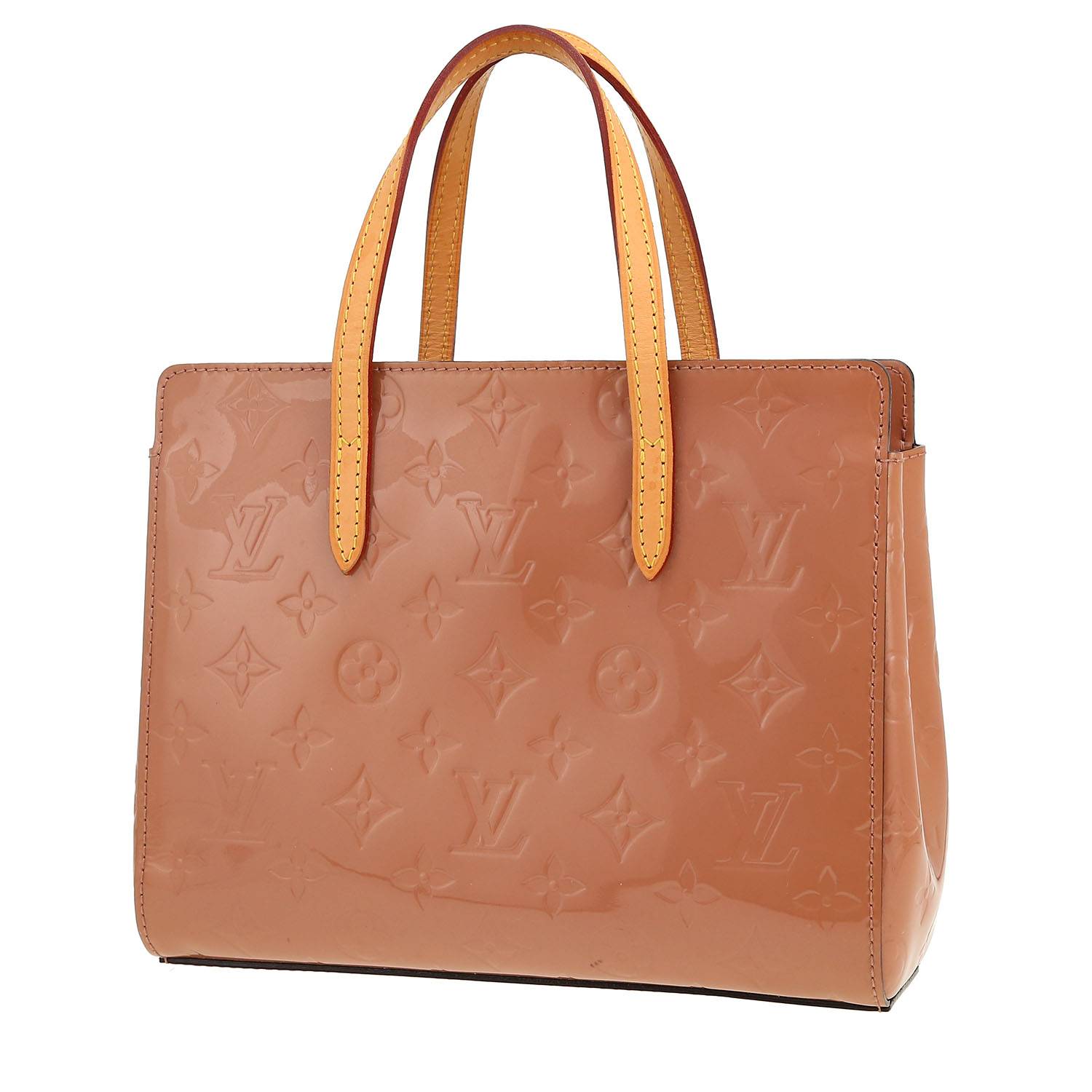 Louis Vuitton Catalina handbag in brown monogram patent leather and natural leather