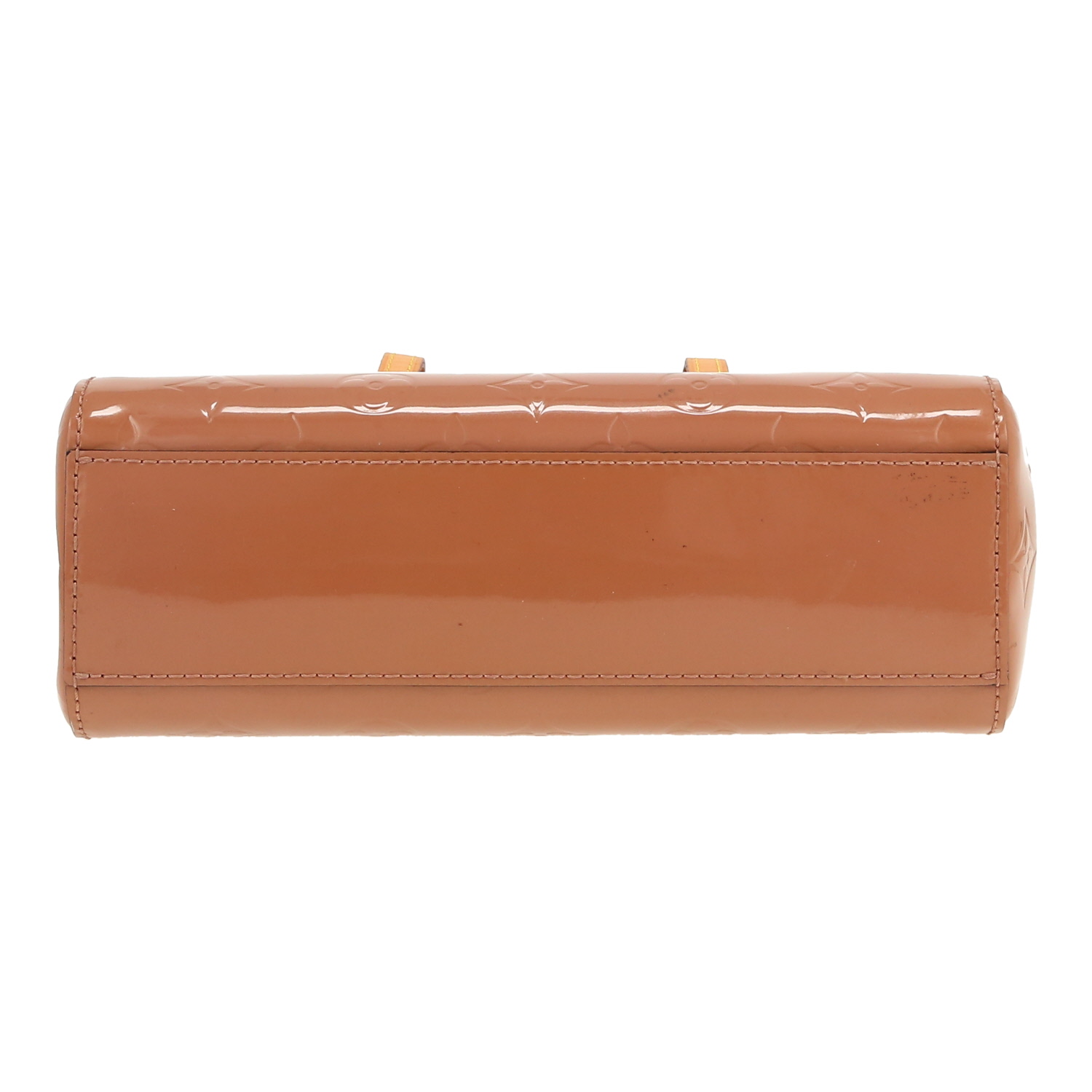 Sac à main Louis Vuitton  Catalina en cuir verni monogram marron et cuir naturel - Detail D1