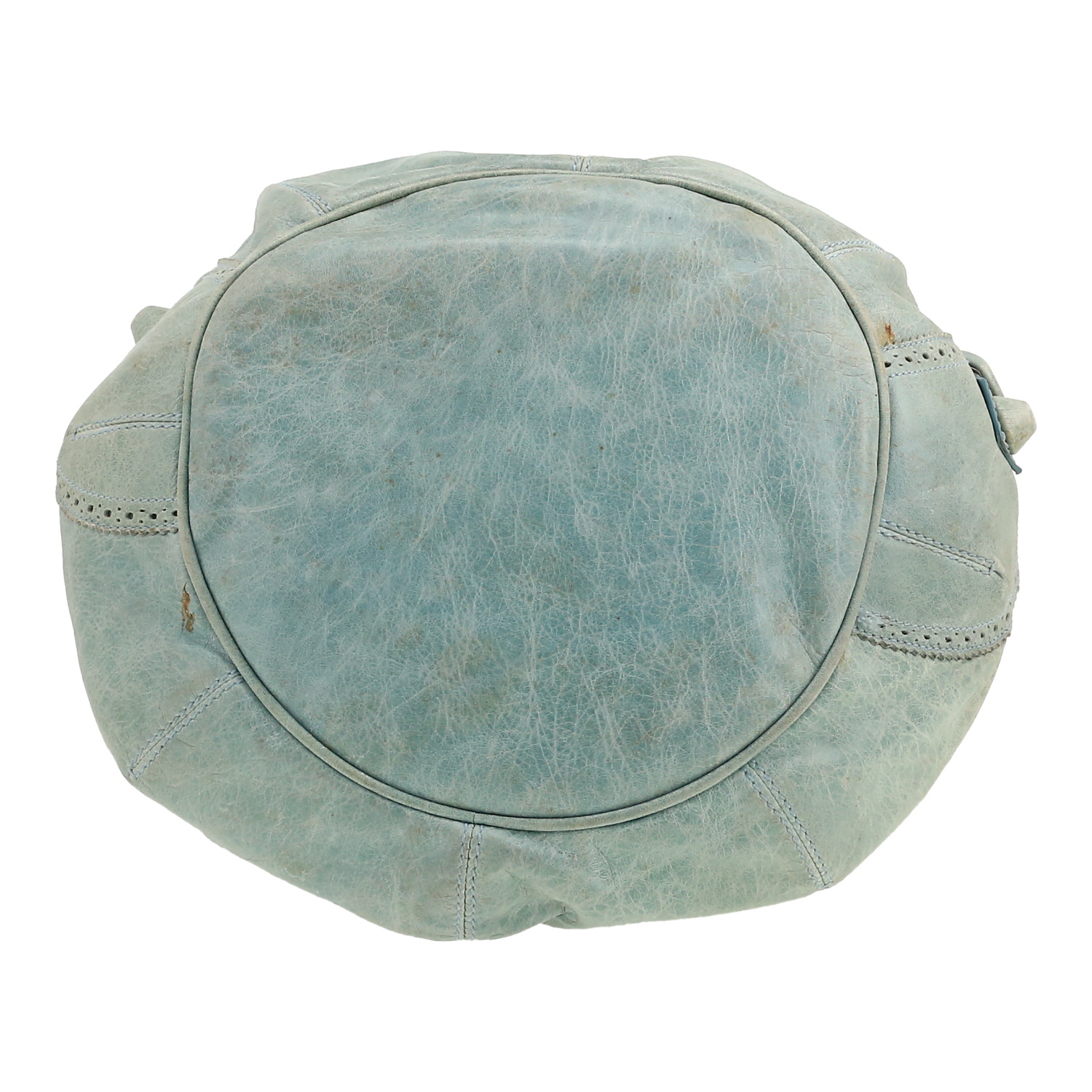 Balenciaga   handbag  in blue burnished leather - Detail D1