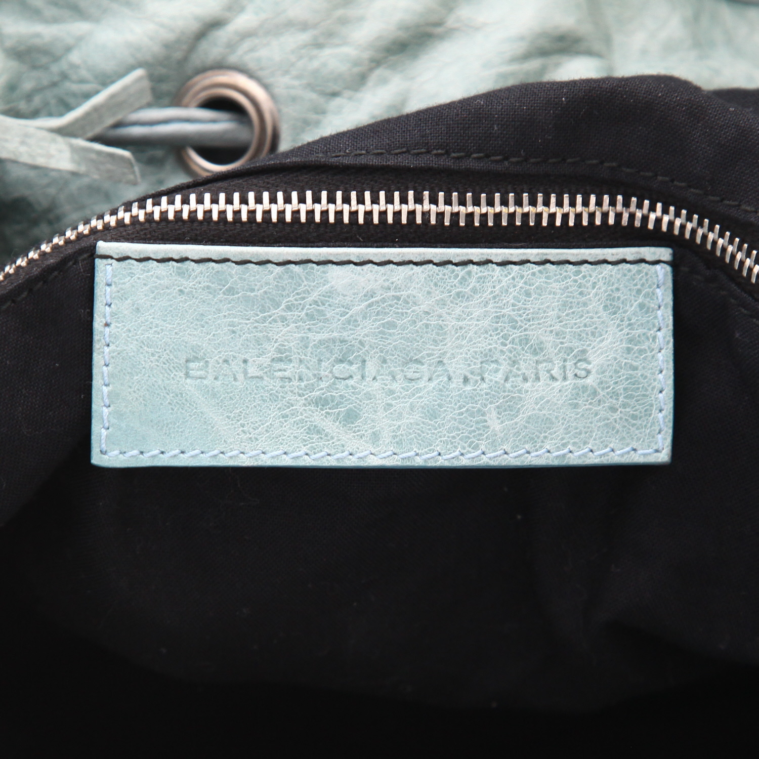 Borsa Balenciaga   in pelle invecchiata blu - Detail D2