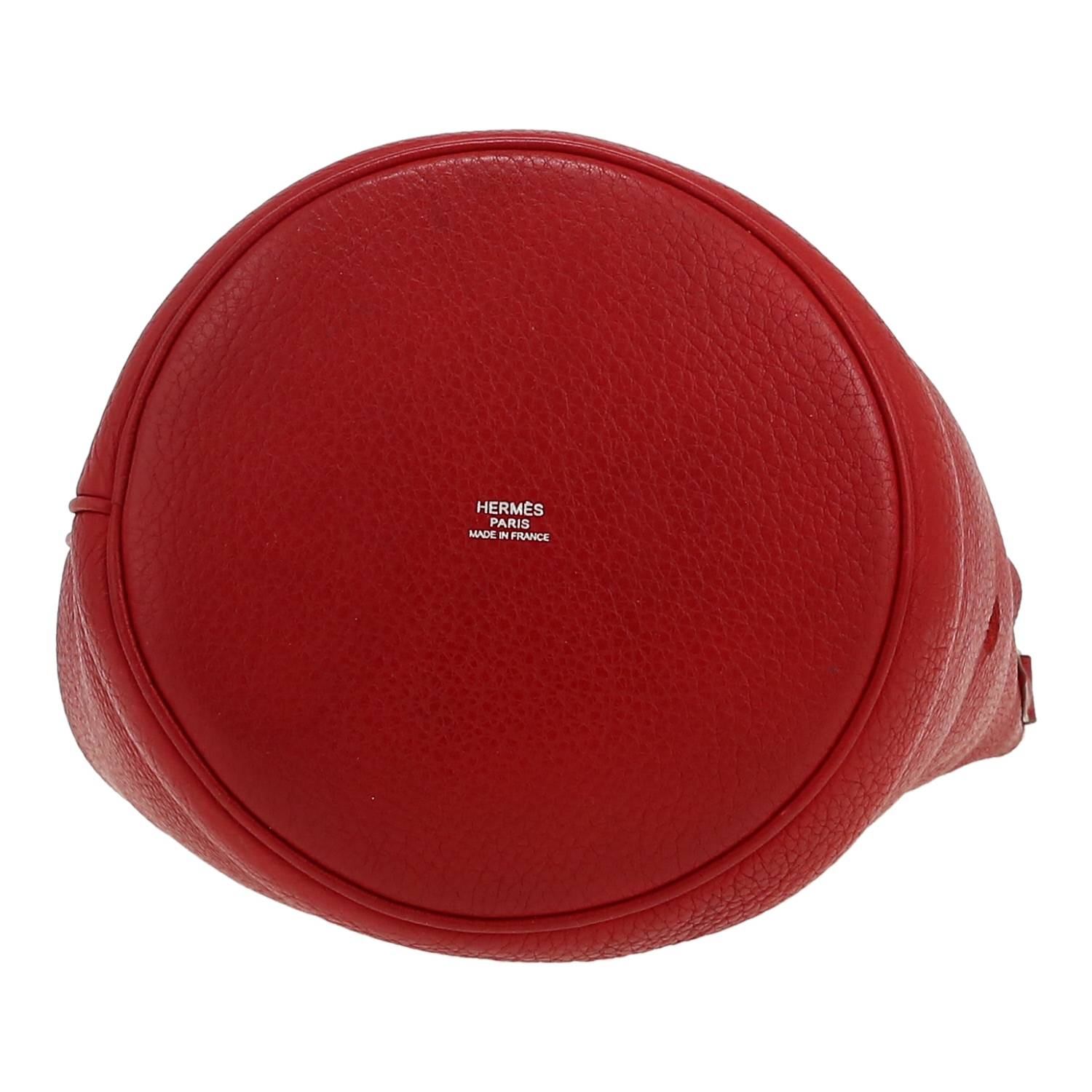 Hermès  Mangeoire handbag  in burgundy togo leather - Detail D1